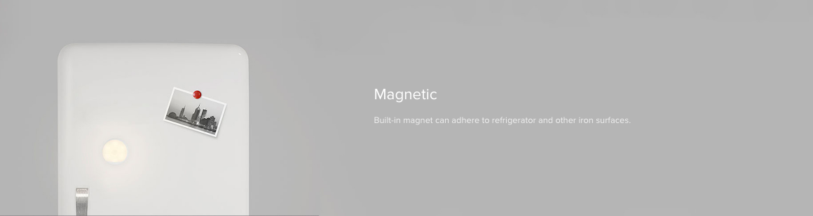 Magnetic Built-in magnet can adhere to refrigerator and other iron surfaces.