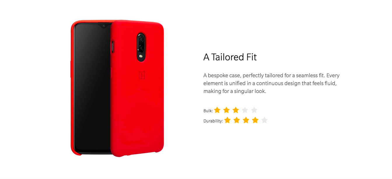 OnePlus 6T Silicone Protective Case Red a tailored fit