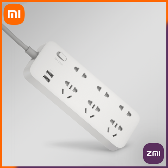 ZMI 6 Socket 2USB 18W Fast Charge Power Strip by Xiaomi